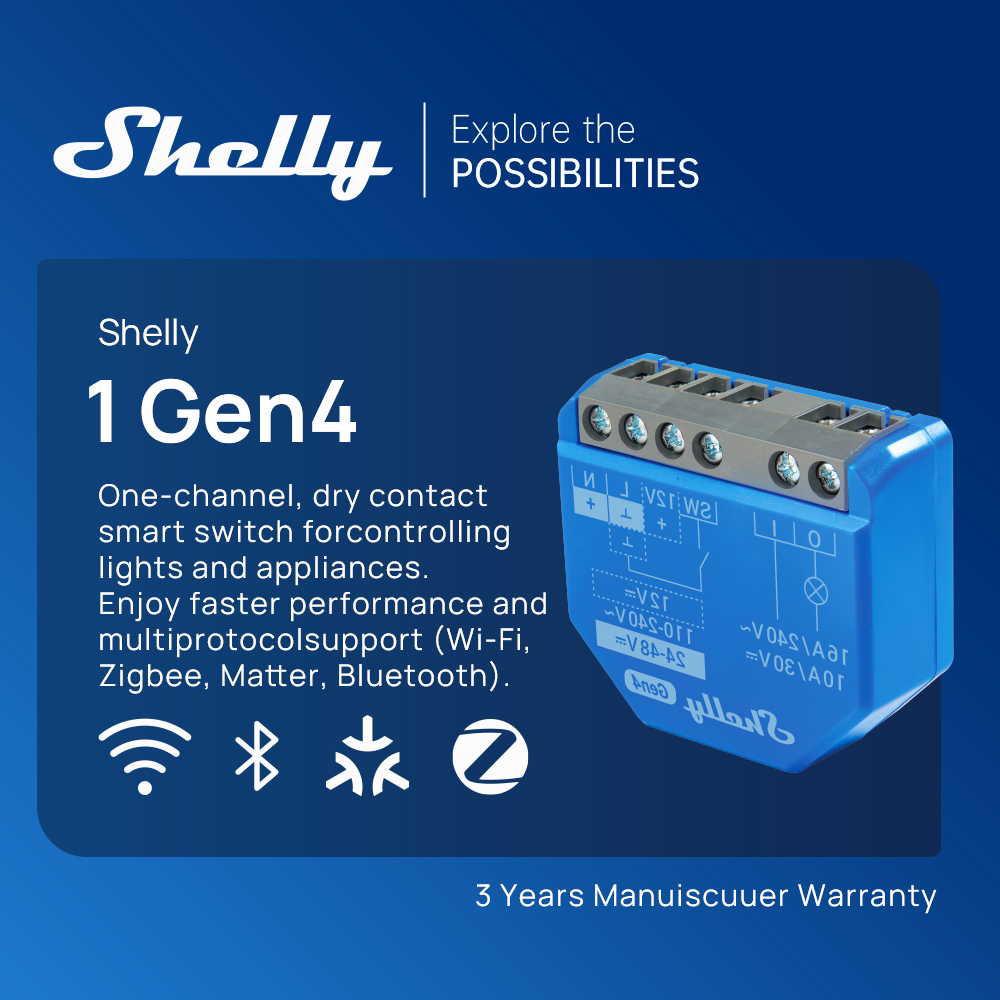 Shelly 1 gen4 contato seco wif - Shelly Relay Module avaliação e preço