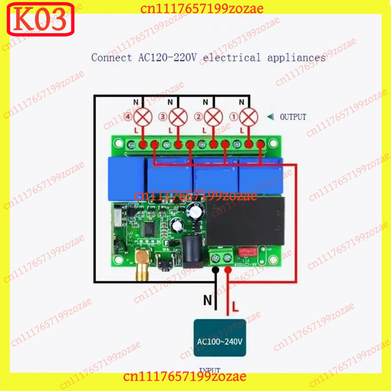 Módulo Receptor de Relé DC12-3 - 433Mhz Receiver Module avaliação e preço